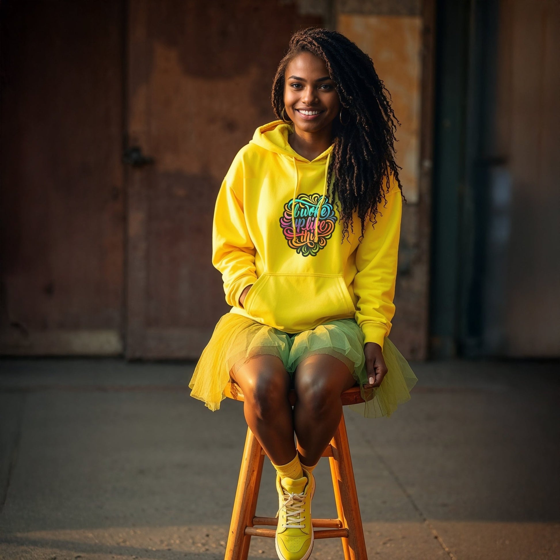 Woke Up Like This Hoodie – Unisex College Casual Wear - LucyKay store
