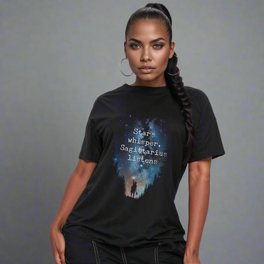 Celestial Forest Night T-Shirt - Starry Sky Graphic Tee - LucyKay store