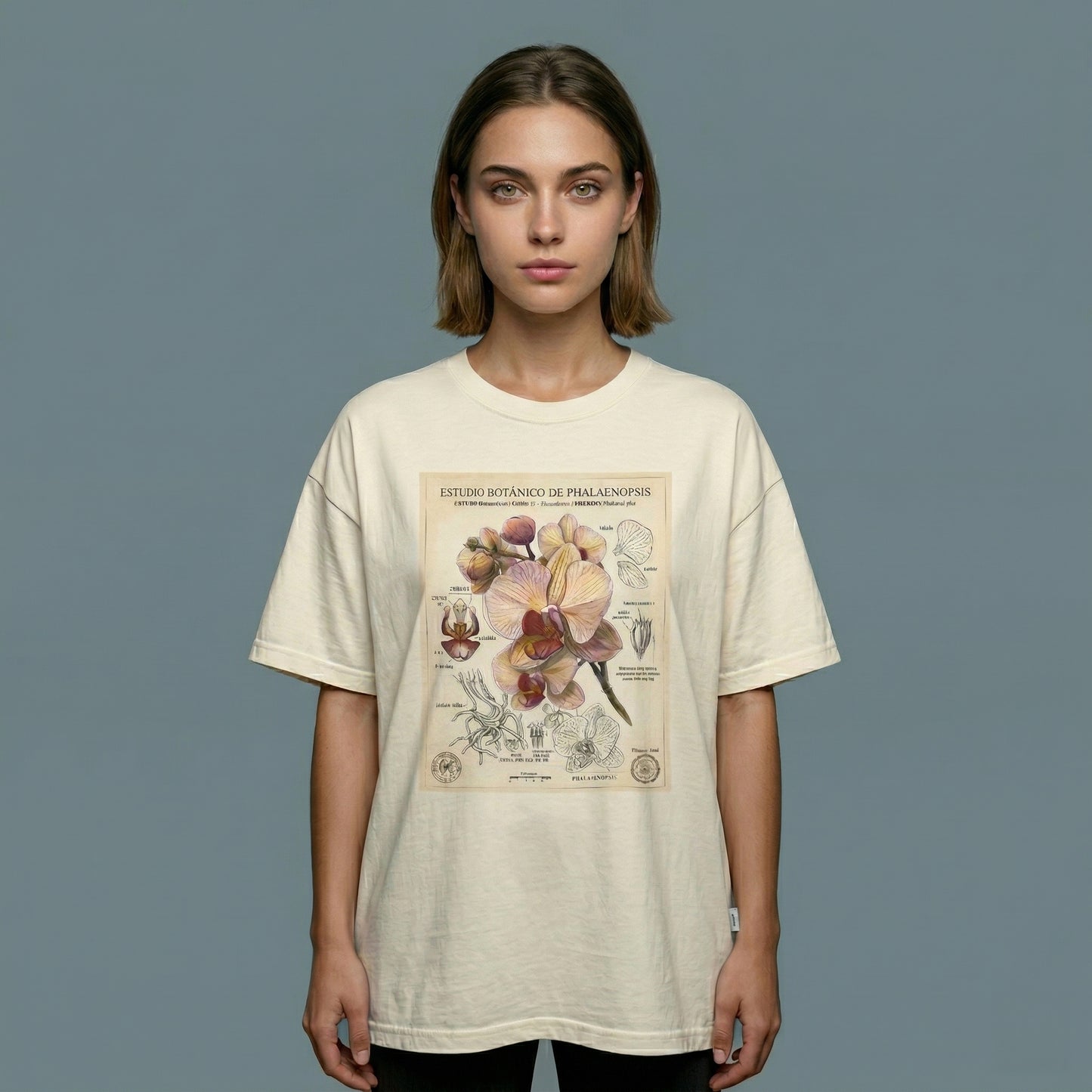 Vintage Botanical Orchid T-Shirt | Floral Graphic Tee - LucyKay store
