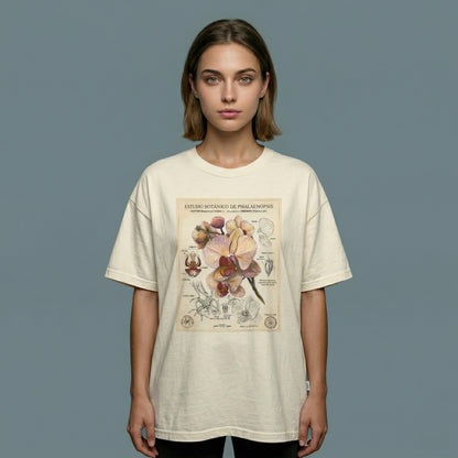 Vintage Botanical Orchid T-Shirt | Floral Graphic Tee - LucyKay store