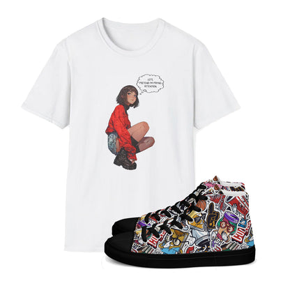 Funny Graphic T-Shirt + Funky College High Tops Bundle