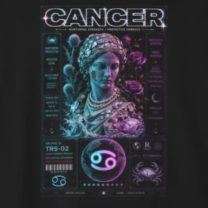Cancer Zodiac Tee – Retro Neon Astrology Gift T-Shirt