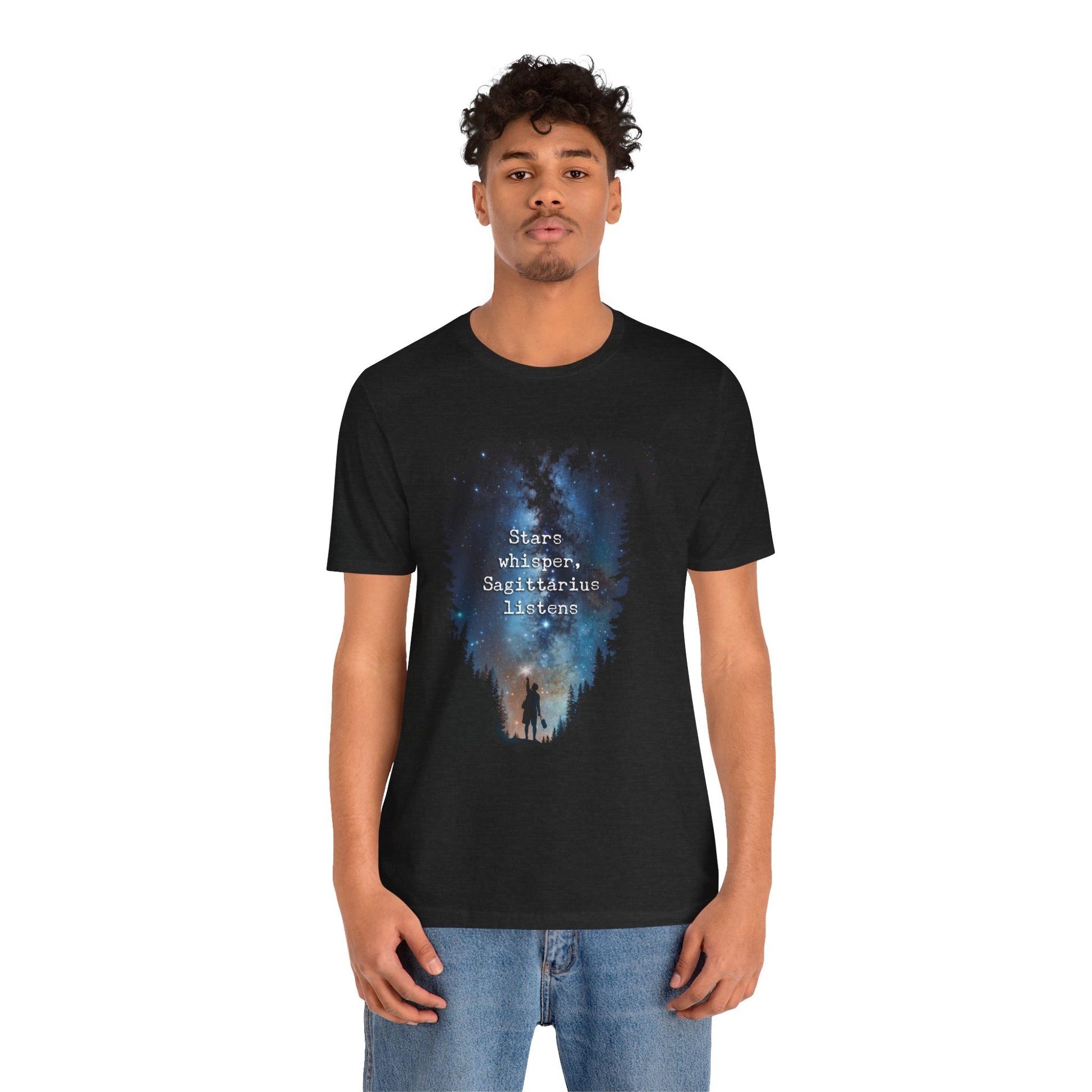 Celestial Forest Night T-Shirt - Starry Sky Graphic Tee - LucyKay store