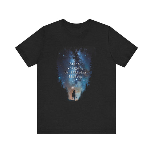 Celestial Forest Night T-Shirt - Starry Sky Graphic Tee - LucyKay store
