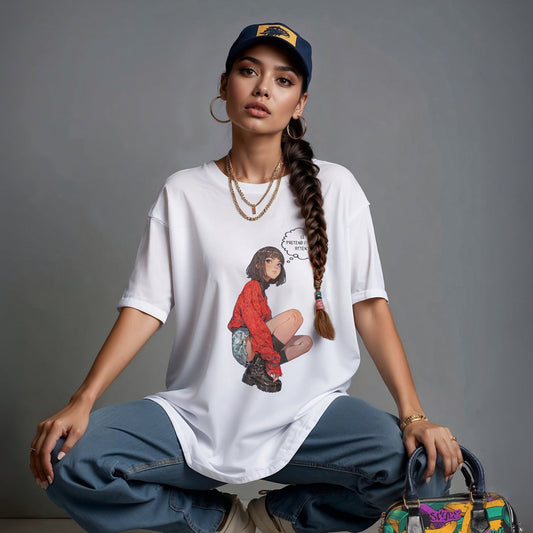 Funny Graphic T-Shirt | Let's Pretend Comic Speech Bubble Tee - LucyKay store