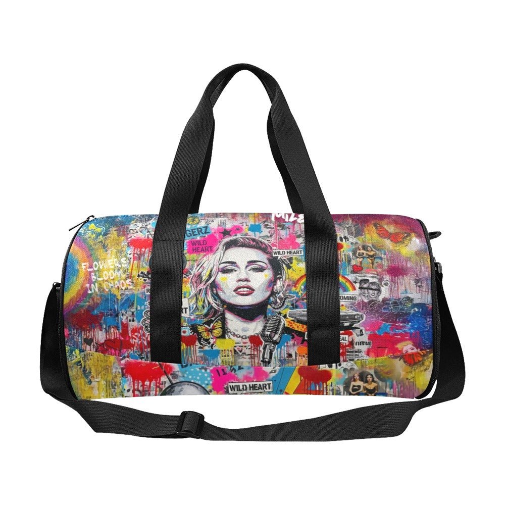 Wild Heart Pop Art Graffiti Travel Duffel Bag | Waterproof Weekender - LucyKay store