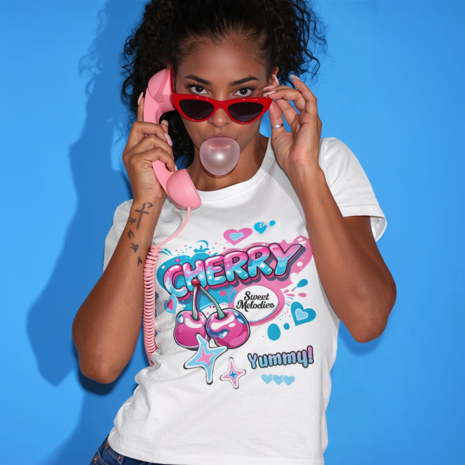 Cherry Graphic Tee | Cute Core Women's Cotton T-Shirt - LucyKay store