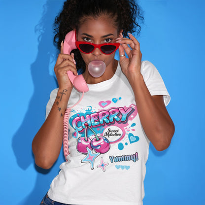 Cherry Graphic Tee | Cute Core Women's Cotton T-Shirt - LucyKay store