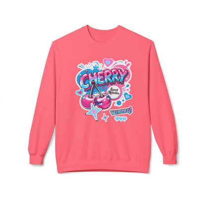 Cherry Graphic Sweatshirt | Cute Core Unisex Fleece Crewneck - LucyKay store