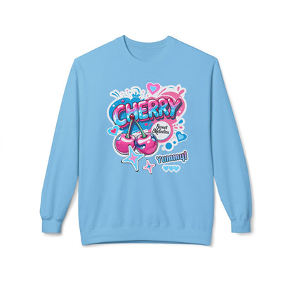 Cherry Graphic Sweatshirt | Cute Core Unisex Fleece Crewneck - LucyKay store