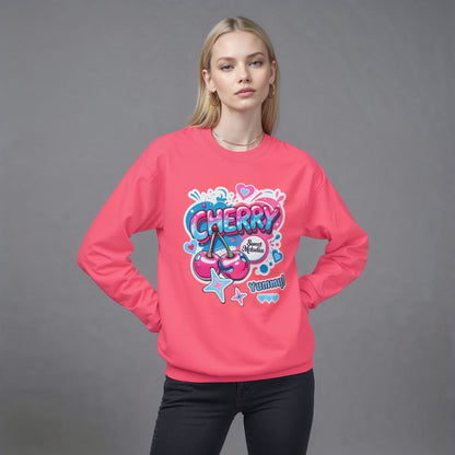 Cherry Graphic Sweatshirt | Cute Core Unisex Fleece Crewneck - LucyKay store