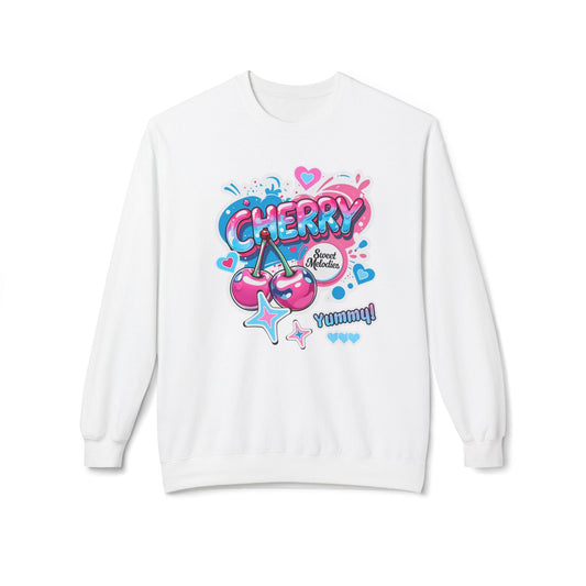 Cherry Graphic Sweatshirt | Cute Core Unisex Fleece Crewneck - LucyKay store