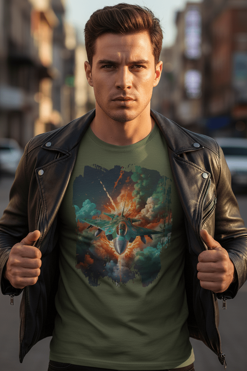 Fighter Jet T-Shirt Unisex - Military Graphic Softstyle Tee - LucyKay store