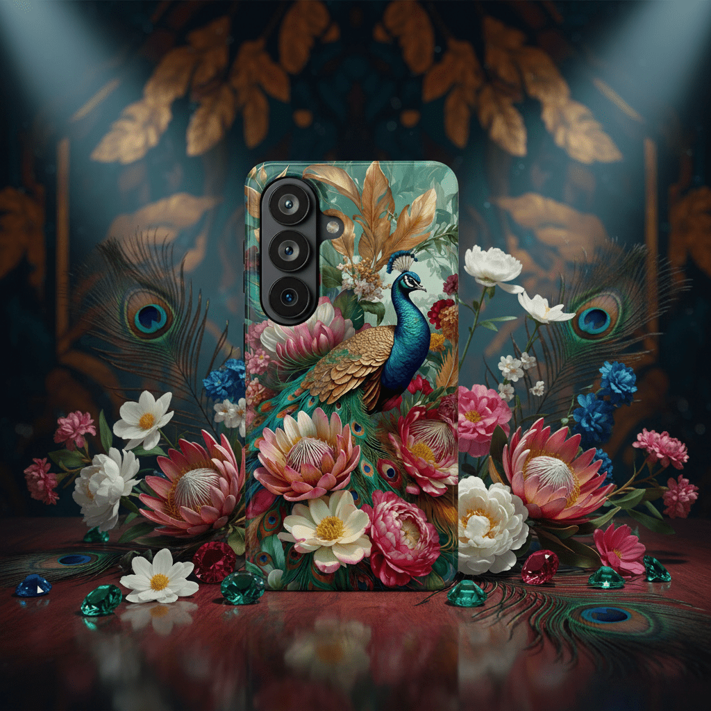 Peacock Floral Phone Case - MagSafe Compatible Protective - LucyKay store