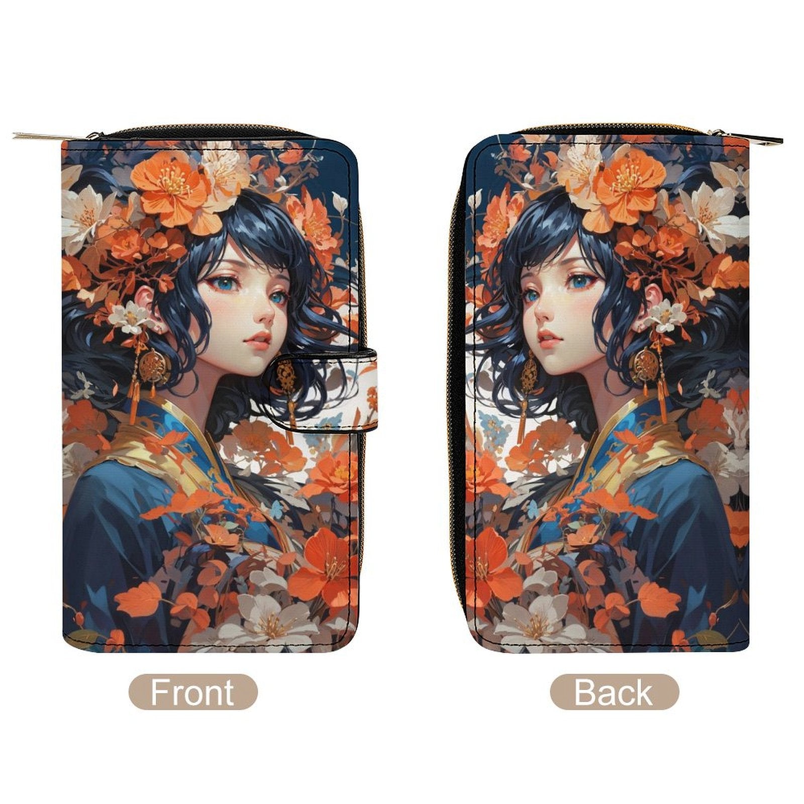 Anime Girl Floral Wallet - LucyKay store