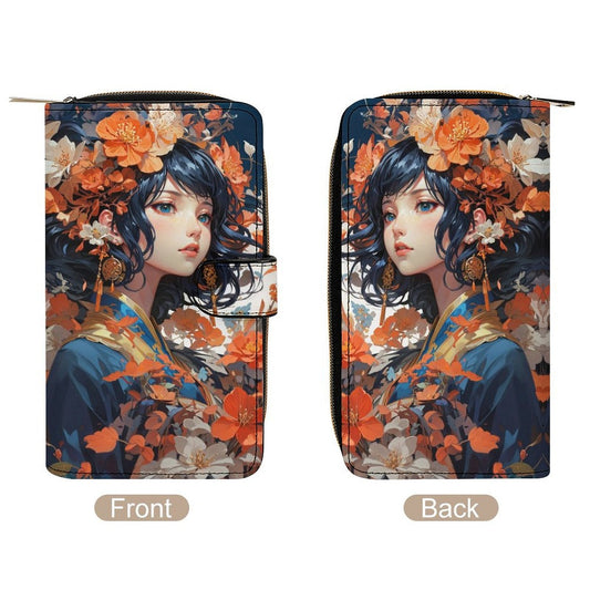 Anime Girl Floral Wallet - LucyKay store