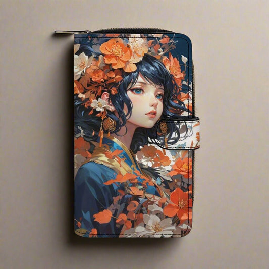 Anime Girl Floral Wallet - LucyKay store