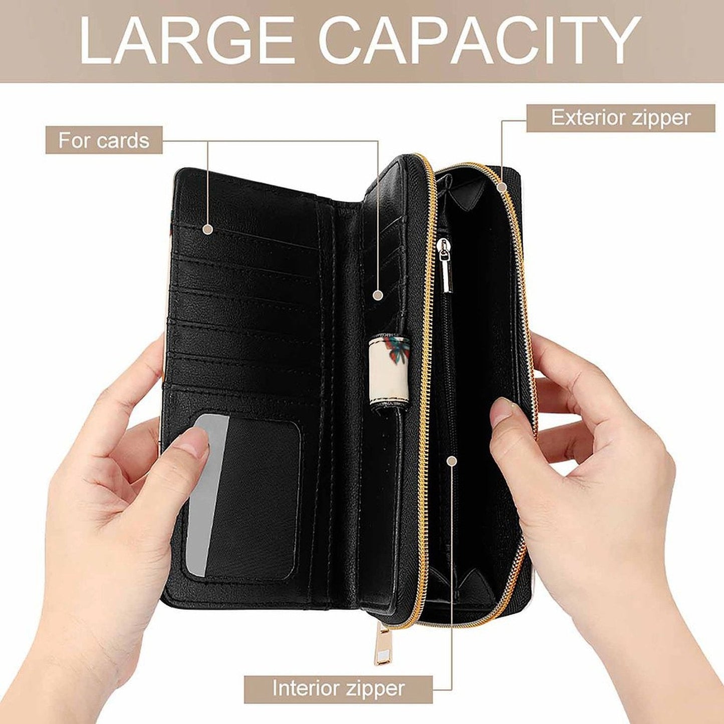 Classic PU Leather Wallet with Tiger & Girl Design in Anime Style - LucyKay store