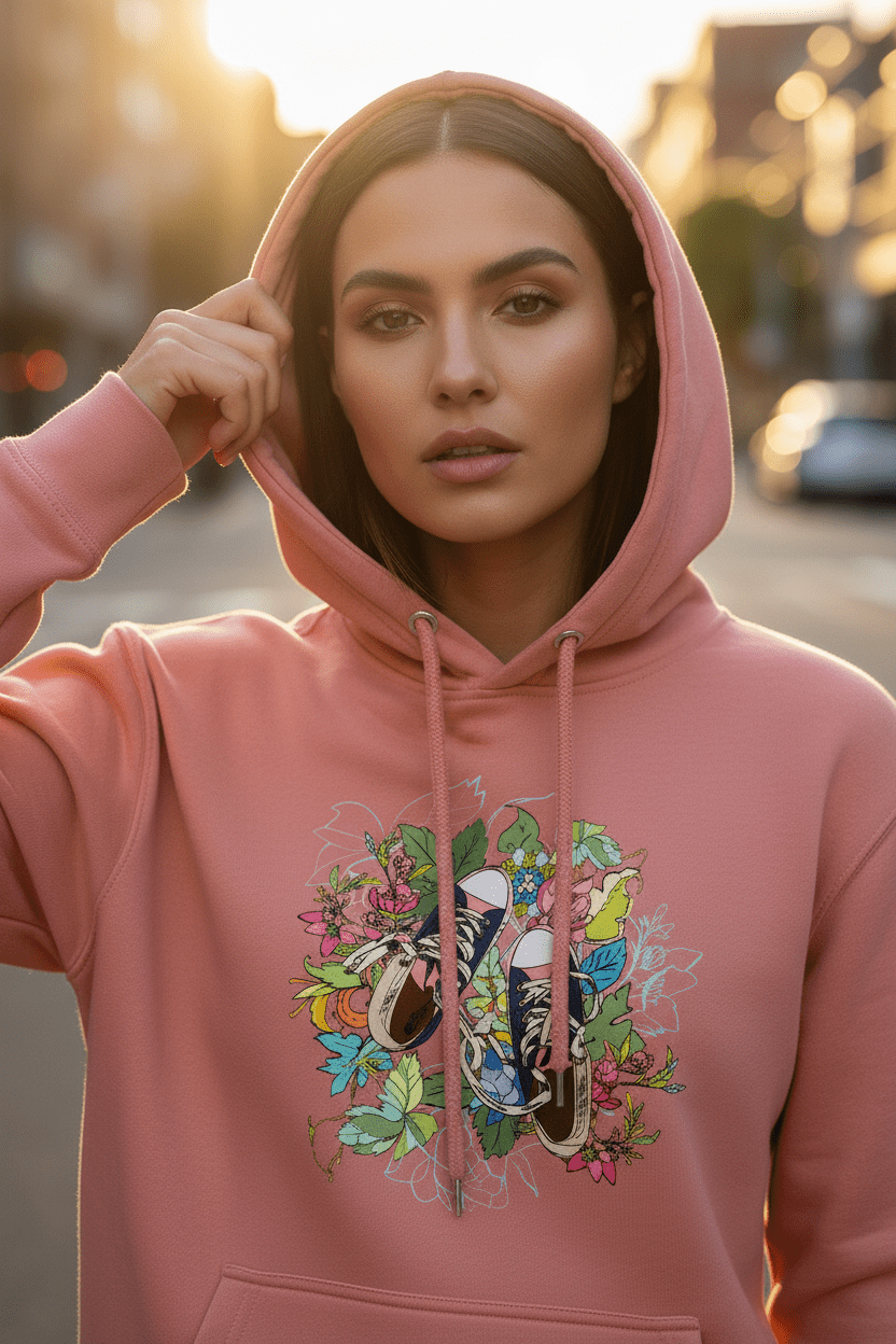 Floral Sneaker Hoodie | Unisex Streetwear Graphic Sweatshirt - LucyKay store