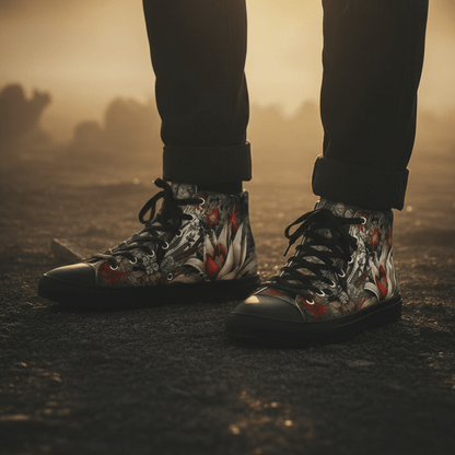 Women's Floral High - Top Canvas Sneakers | Comfortable Artistic Shoes - LucyKay store