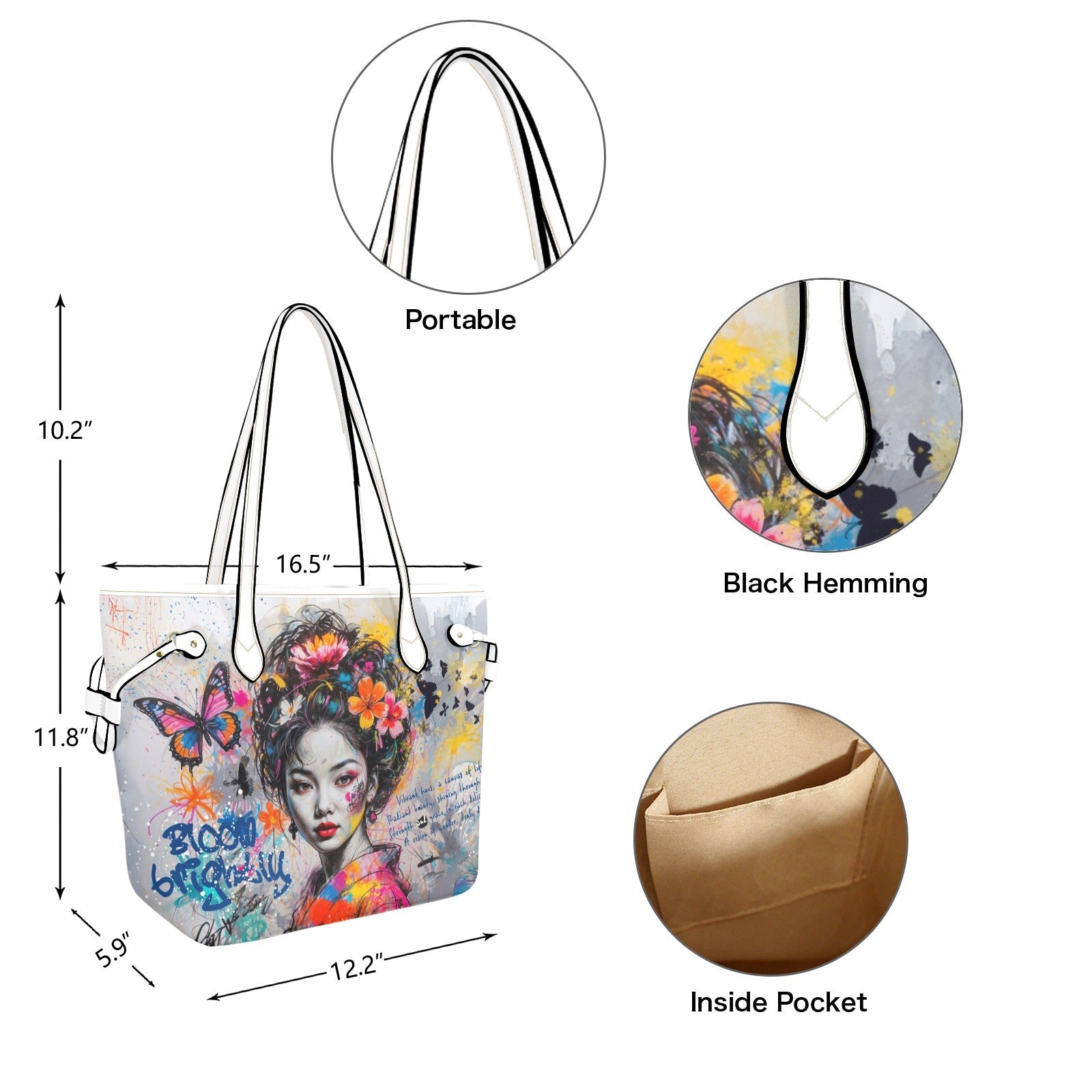 Clover Artistic PU Leather Tote Bag - LucyKay store