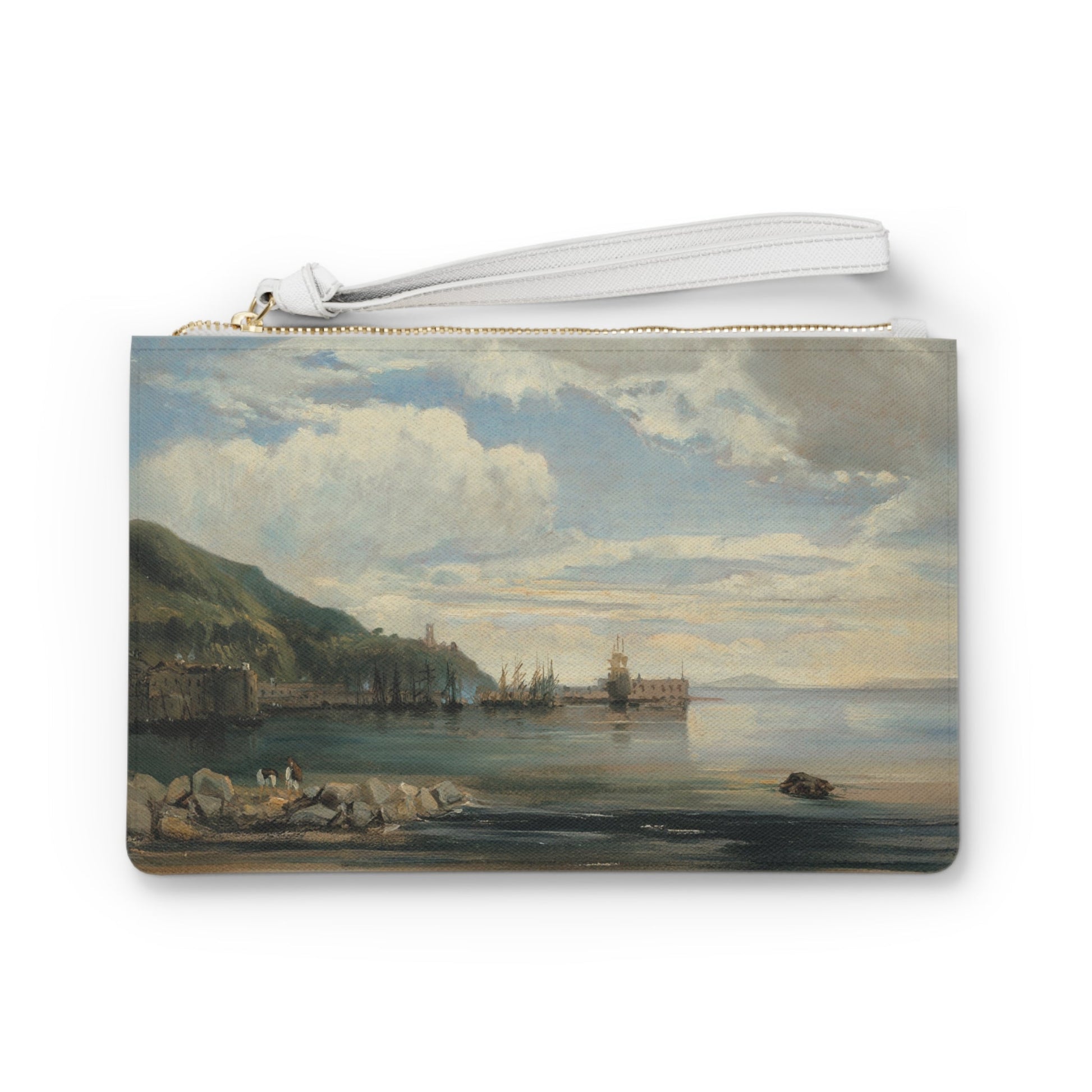 Clutch Bag with Léon - François - Antoine Fleury Painting On the Bay of Naples - LucyKay store