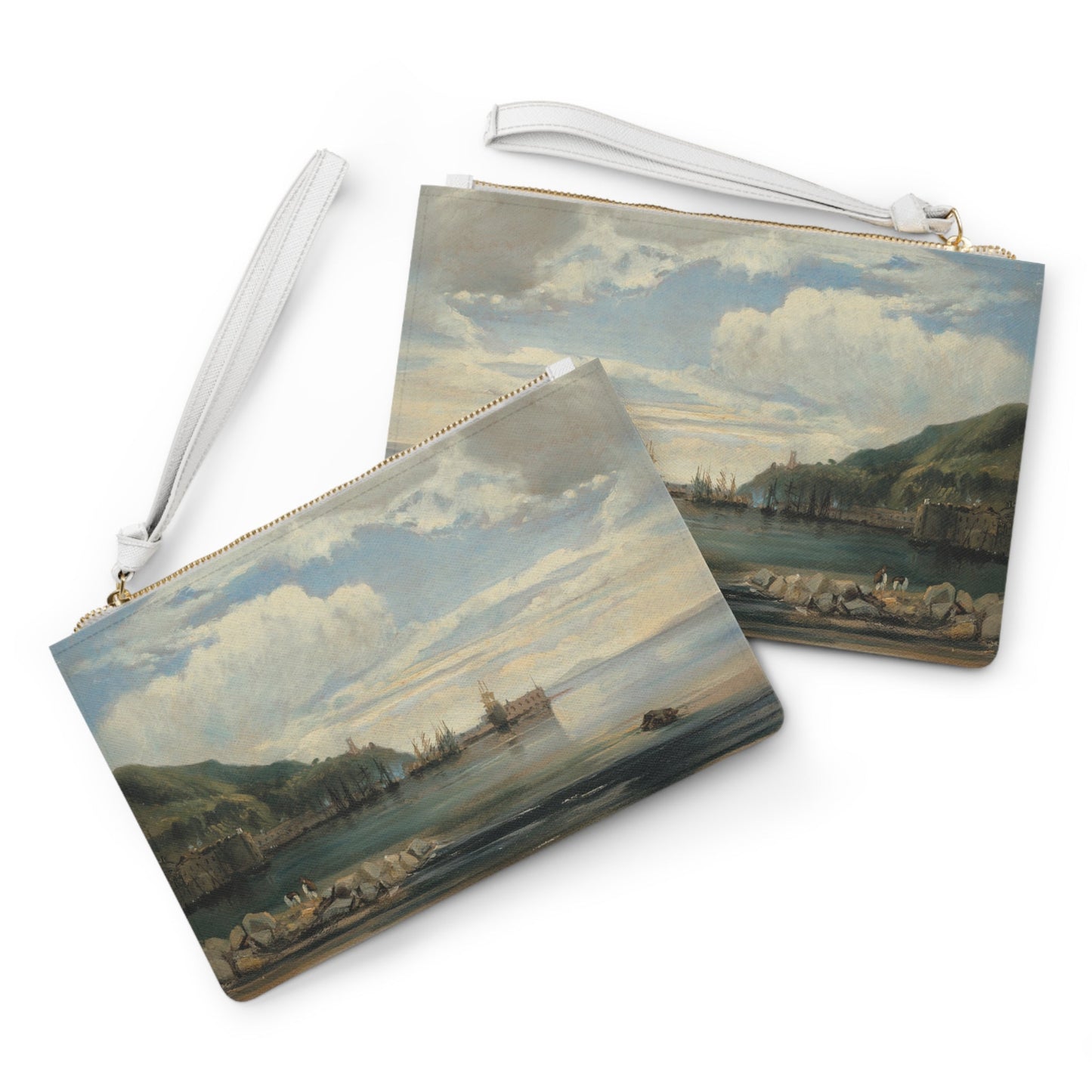 Clutch Bag with Léon - François - Antoine Fleury Painting On the Bay of Naples - LucyKay store