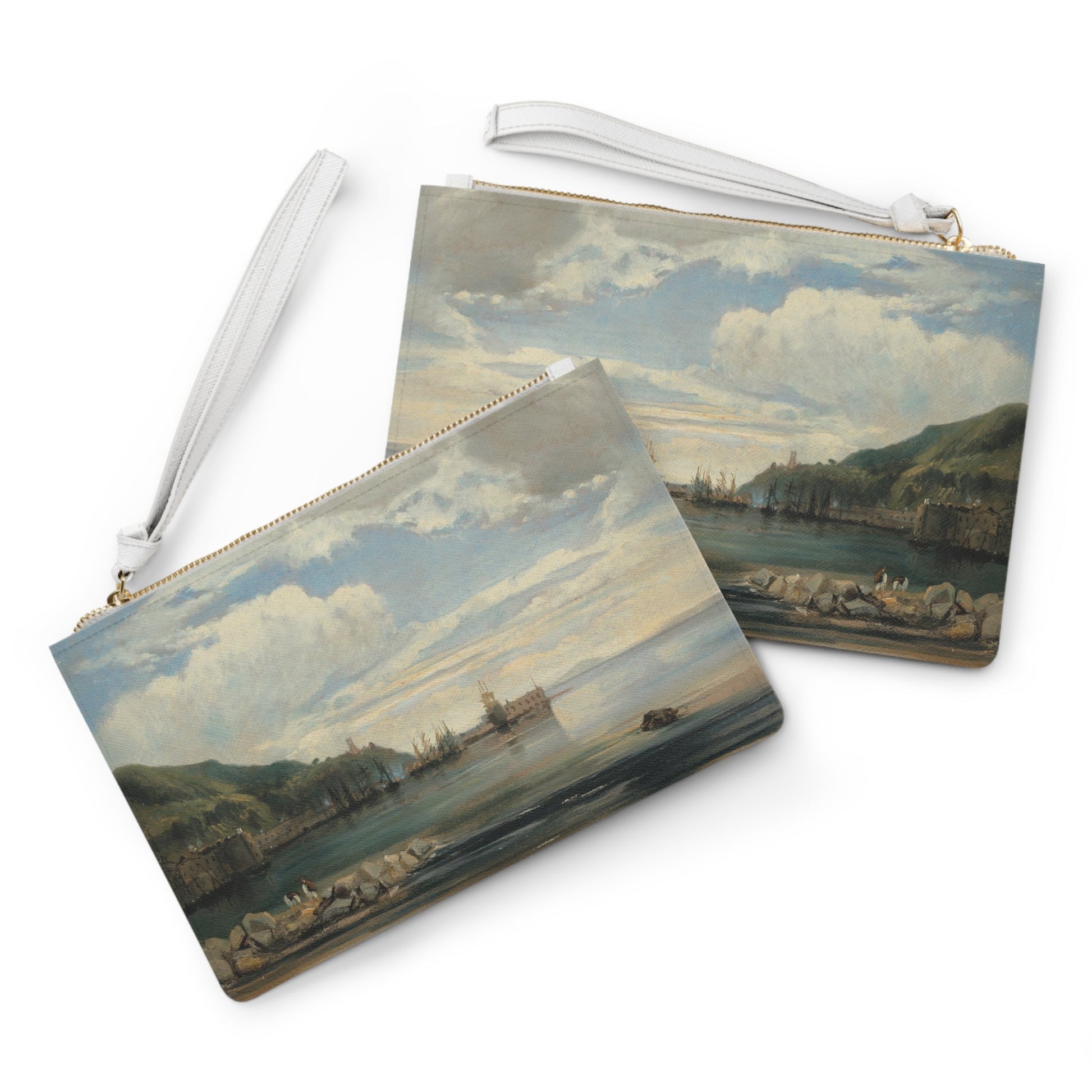 Clutch Bag with Léon - François - Antoine Fleury Painting On the Bay of Naples - LucyKay store