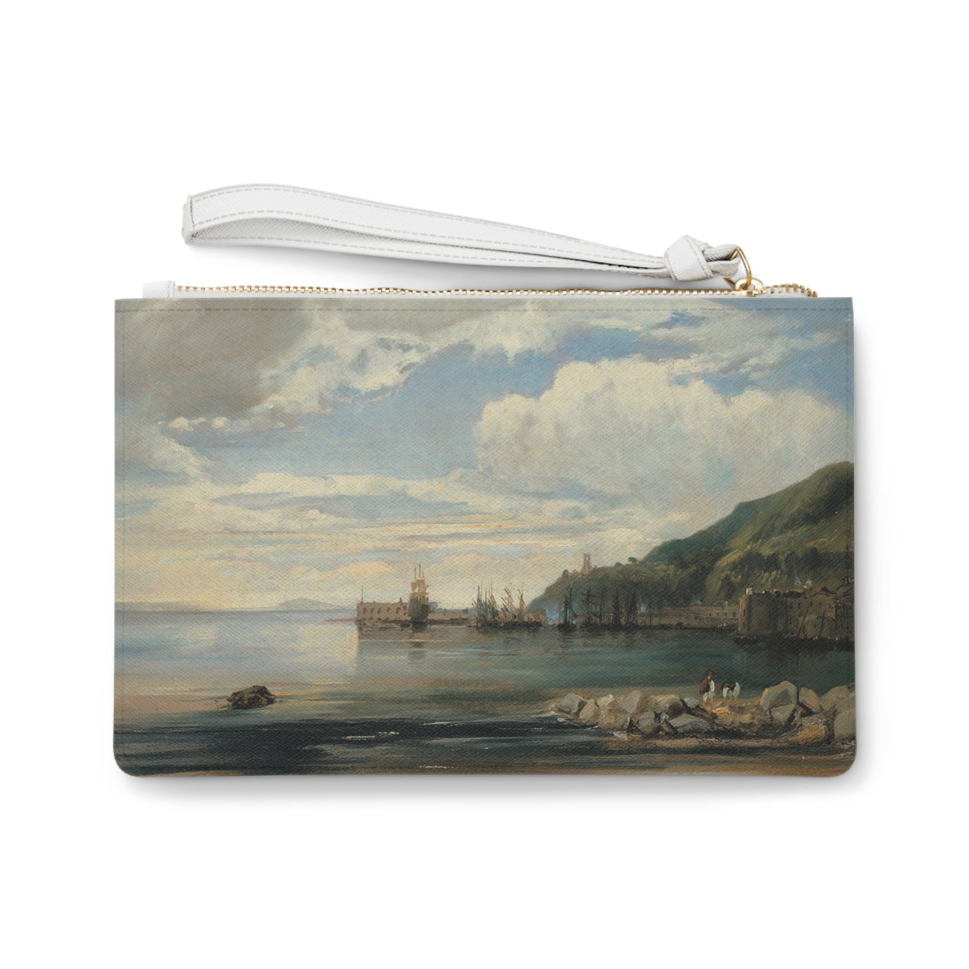 Clutch Bag with Léon - François - Antoine Fleury Painting On the Bay of Naples - LucyKay store