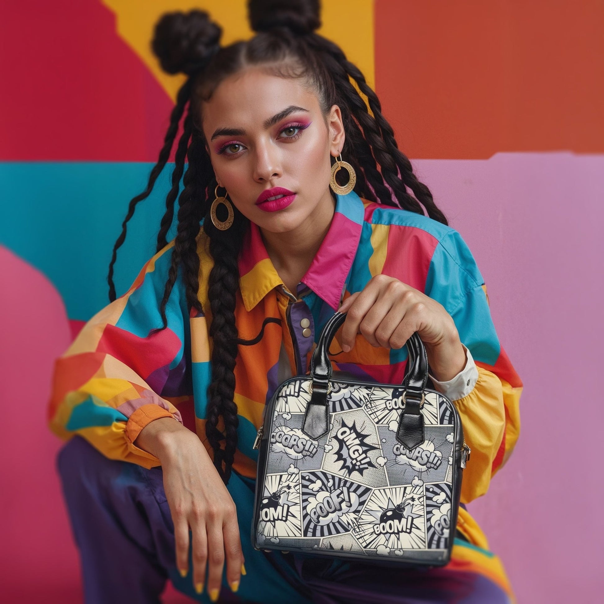 Shoulder Handbag - Comic book Pattern - LucyKay store
