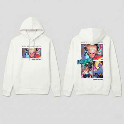 Legends Anime Collage Hoodie | Rise Beyond Limits Graphic Sweatshirt - LucyKay store