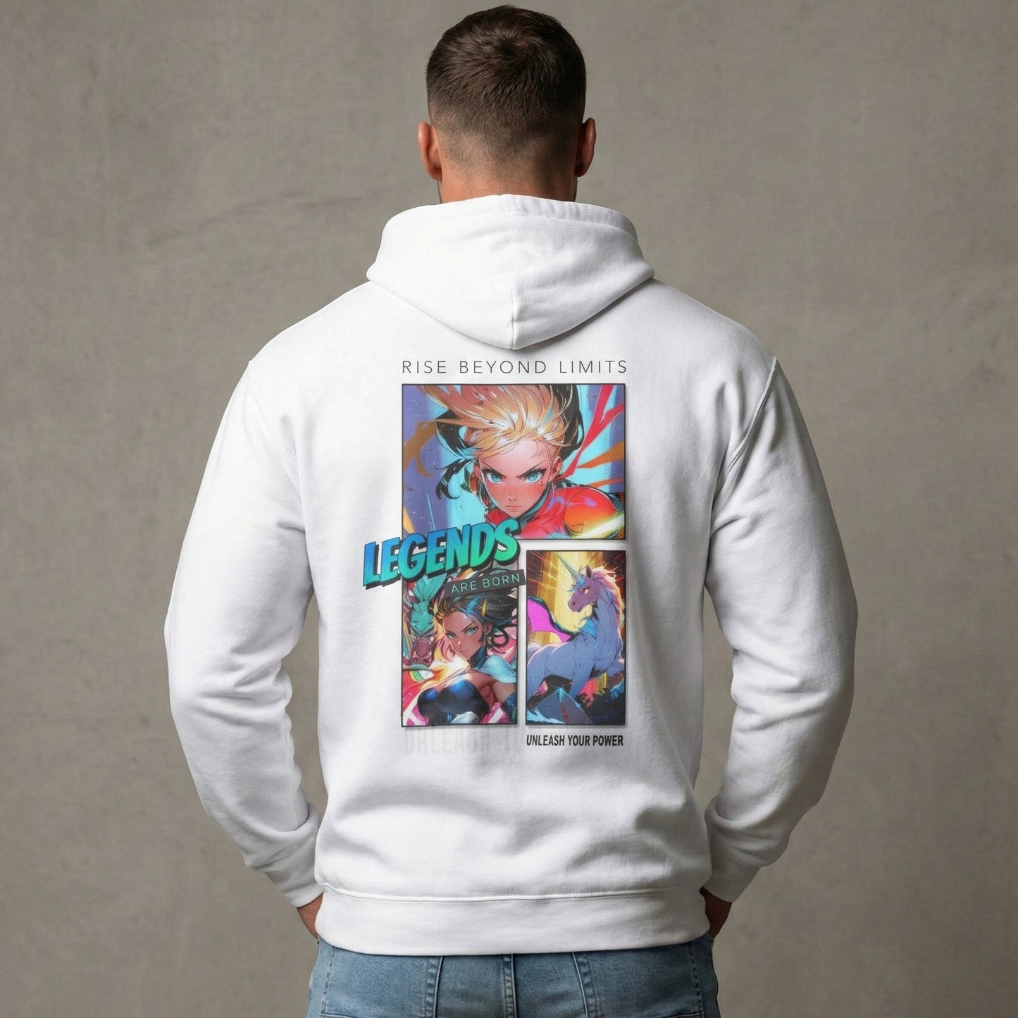 Legends Anime Collage Hoodie | Rise Beyond Limits Graphic Sweatshirt - LucyKay store