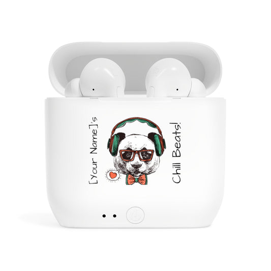 Customizable Wireless Earbuds - Chill Beast Panda Customizable Name - LucyKay store