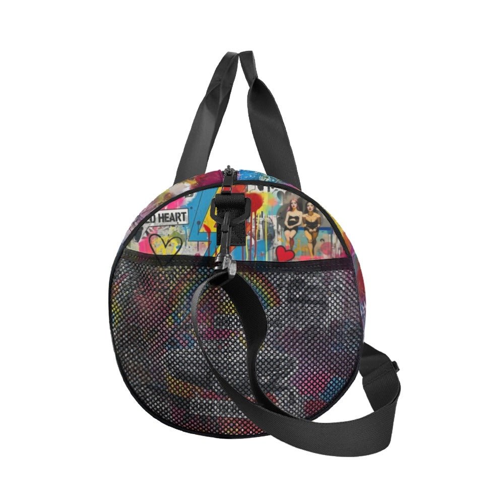 Wild Heart Pop Art Graffiti Travel Duffel Bag | Waterproof Weekender - LucyKay store