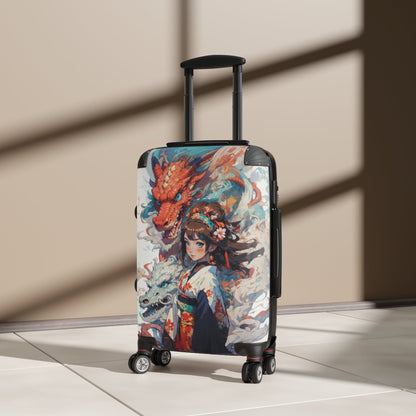 Dragon Empress Suitcase - Asian Art Travel Luggage - LucyKay store