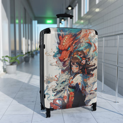 Dragon Empress Suitcase - Asian Art Travel Luggage - LucyKay store