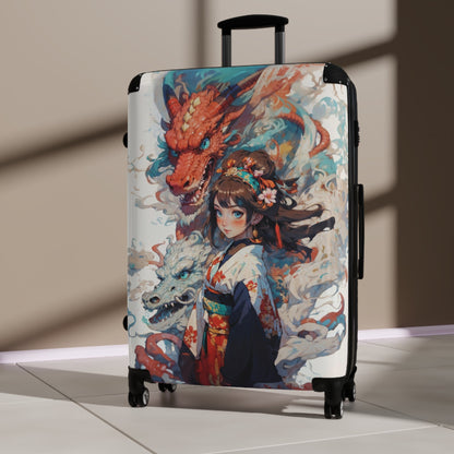 Dragon Empress Suitcase - Asian Art Travel Luggage - LucyKay store