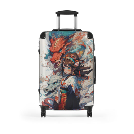 Dragon Empress Suitcase - Asian Art Travel Luggage - LucyKay store