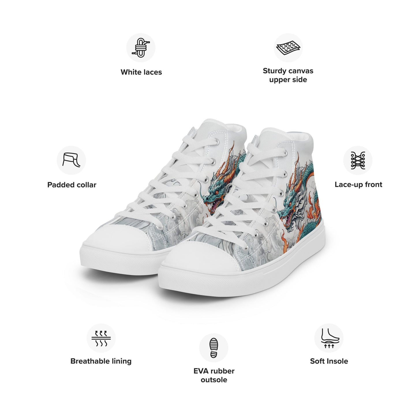 Dragon High Top Canvas Shoes - LucyKay store