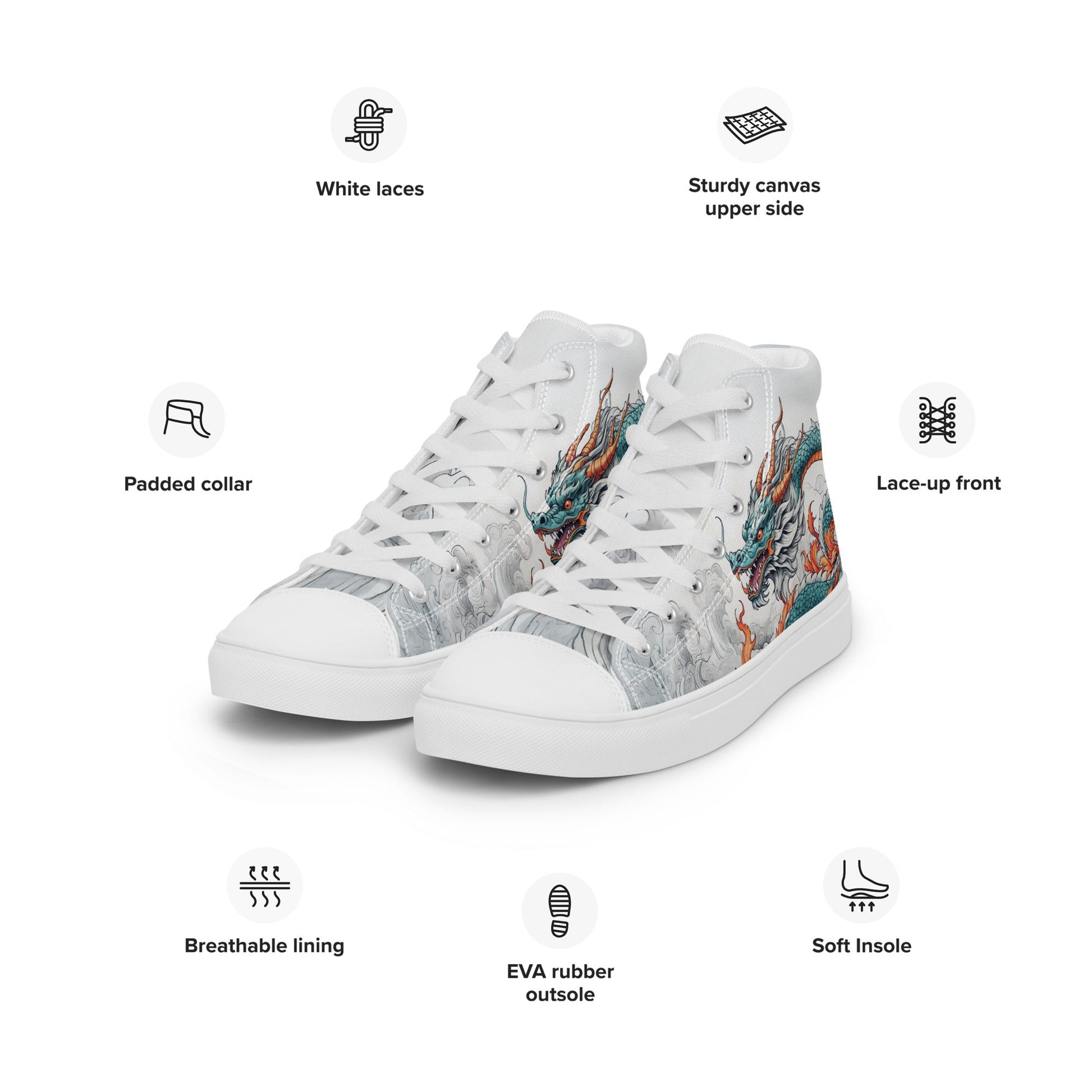 Dragon High Top Canvas Shoes - LucyKay store