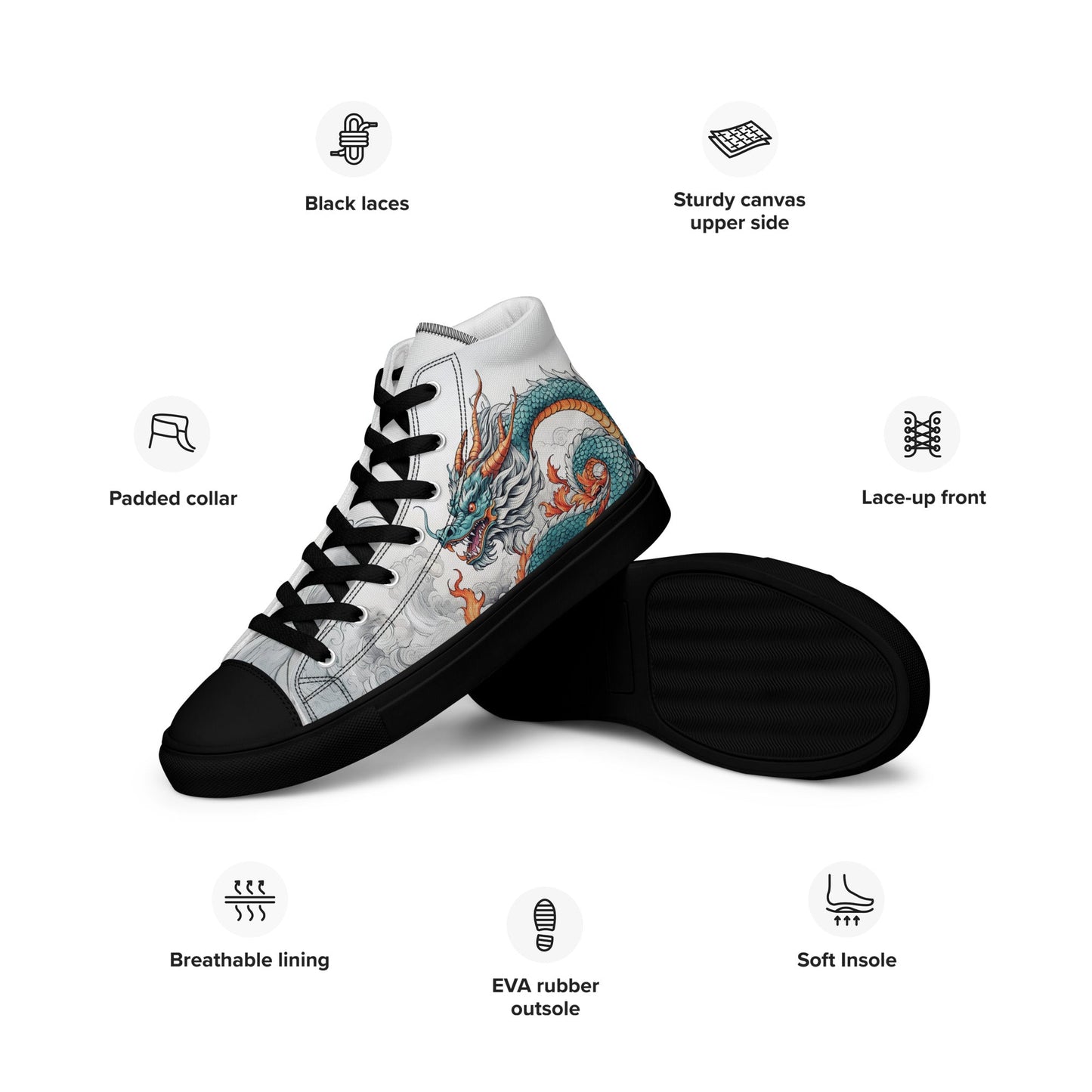 Dragon High Top Canvas Shoes - LucyKay store