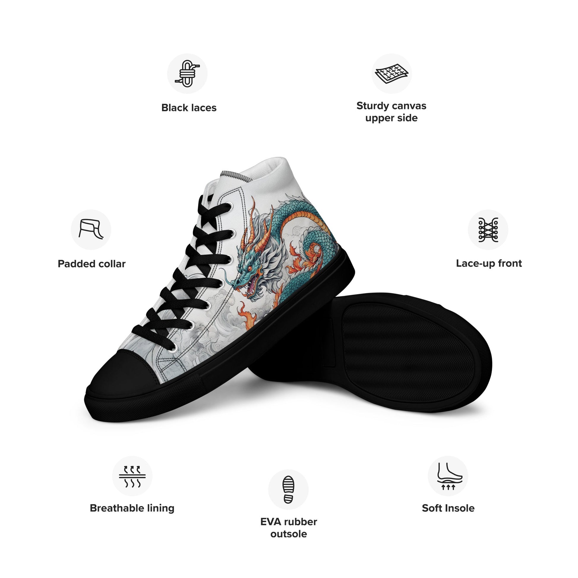 Dragon High Top Canvas Shoes - LucyKay store