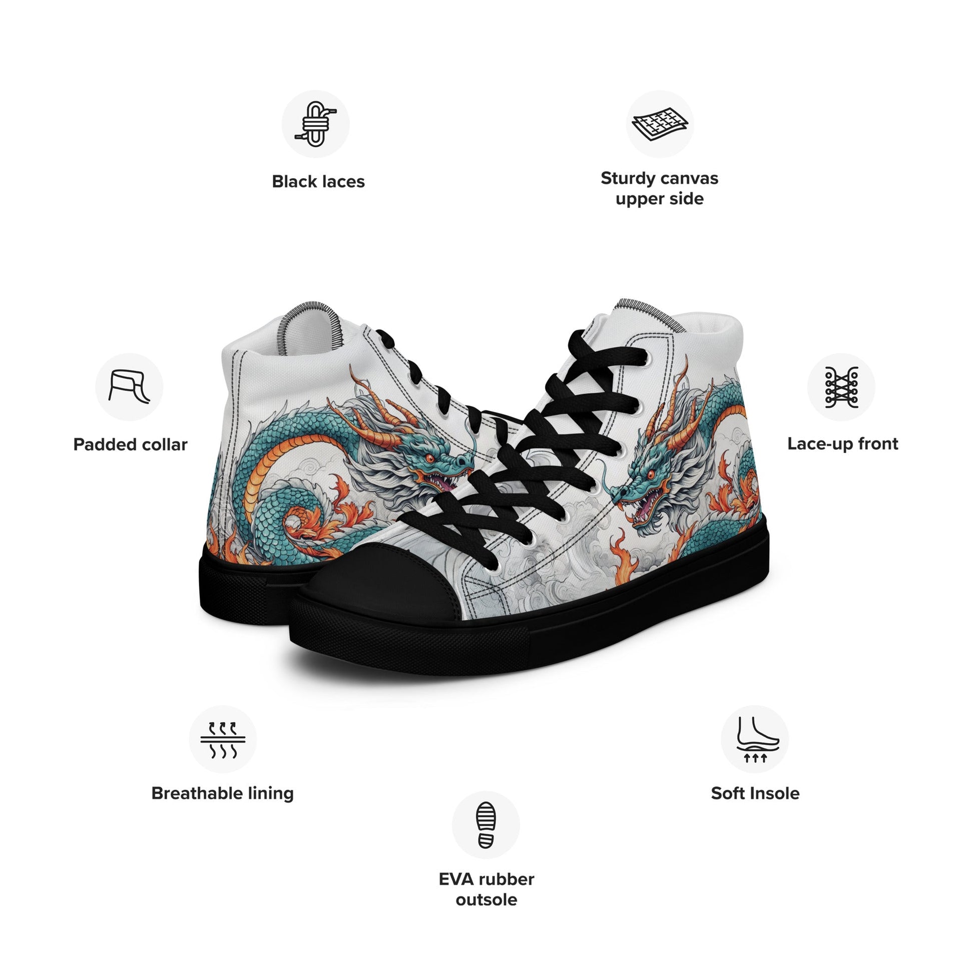 Dragon High Top Canvas Shoes - LucyKay store