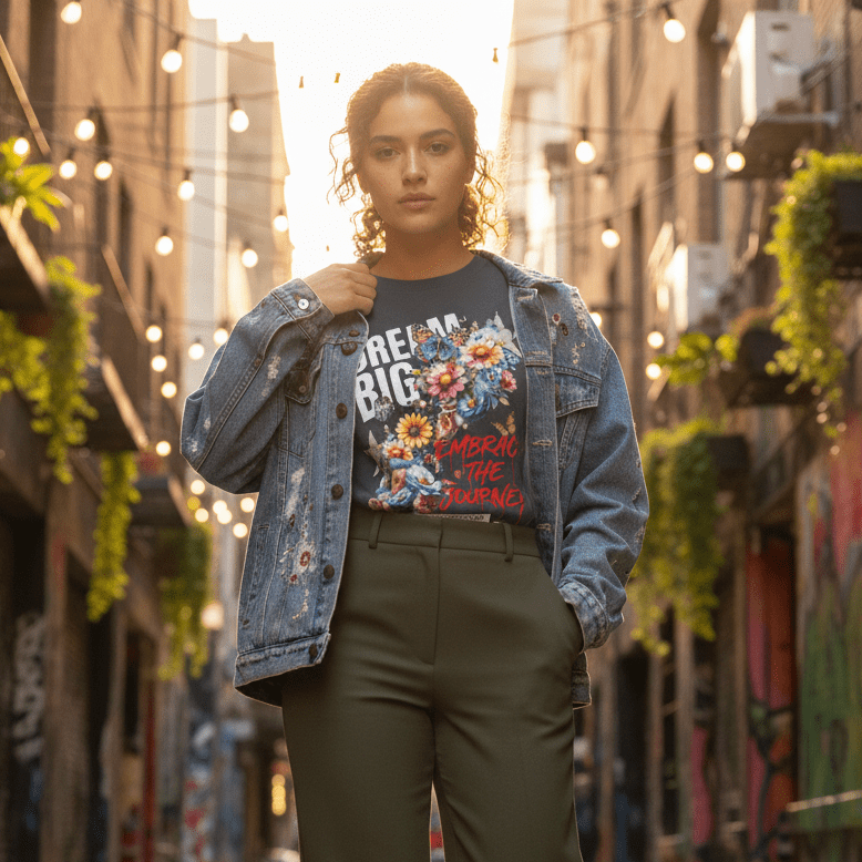 Dream Big Floral Graphic Tee – Oversized Boxy Fit - LucyKay store