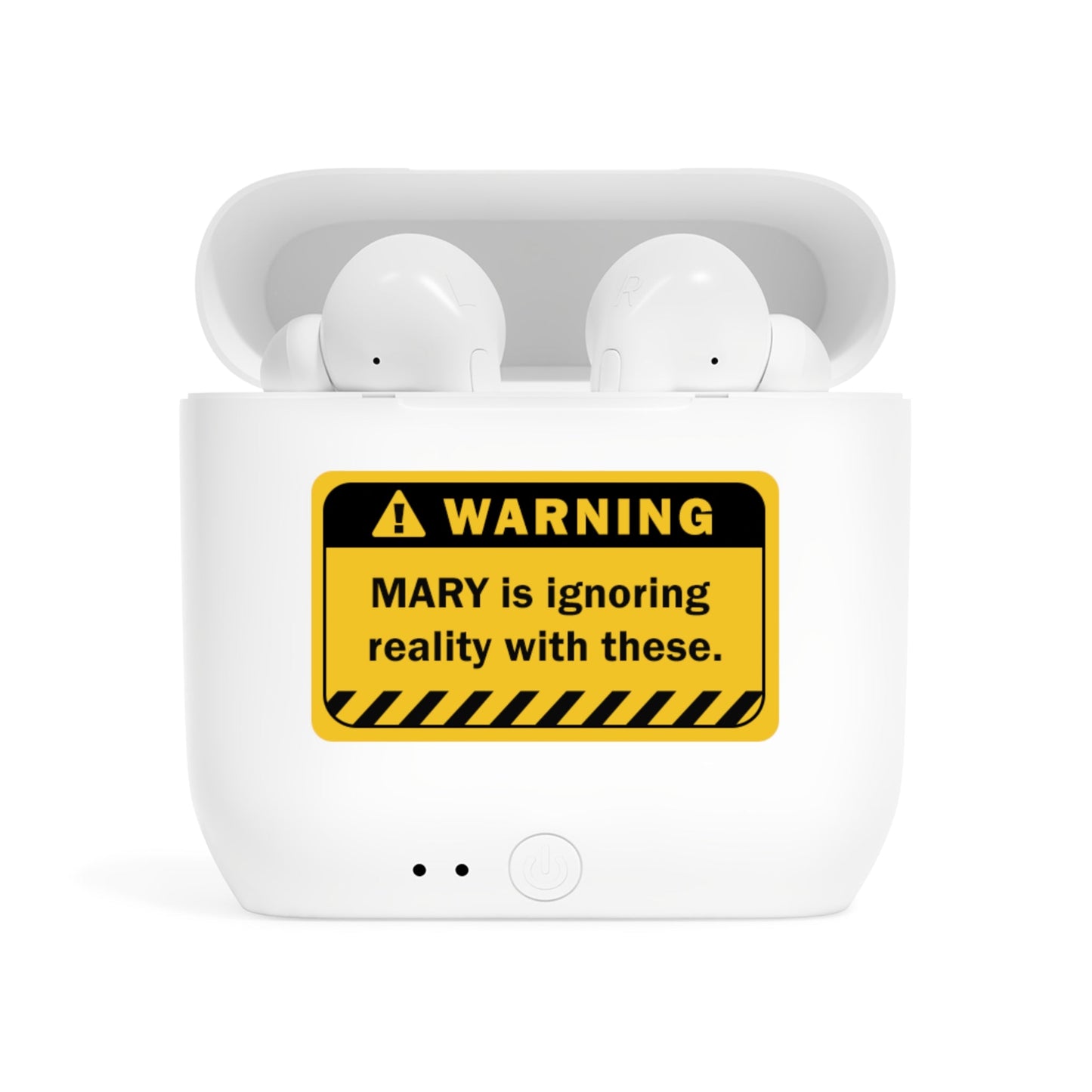 Earbuds | Funny Warning Sign Customizable Name - LucyKay store