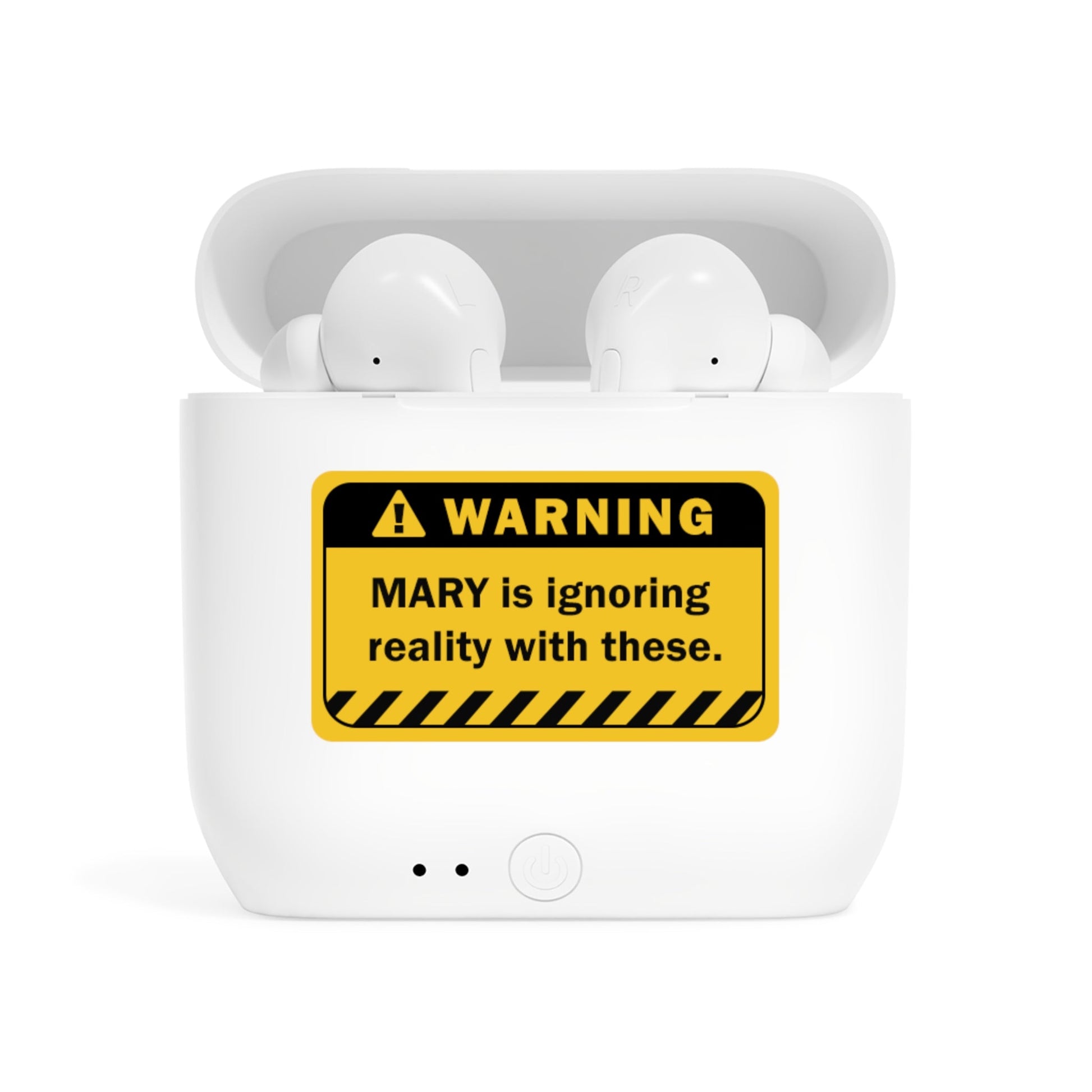 Earbuds | Funny Warning Sign Customizable Name - LucyKay store