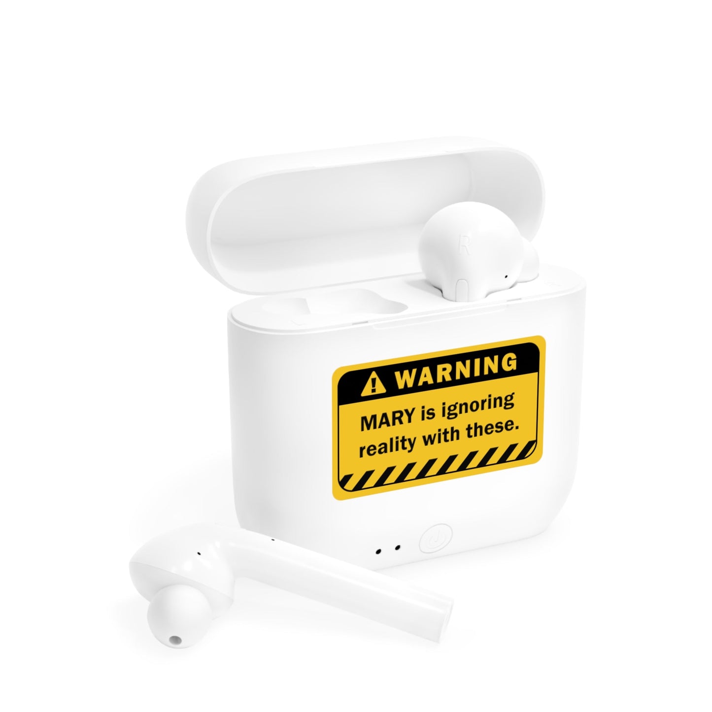 Earbuds | Funny Warning Sign Customizable Name - LucyKay store