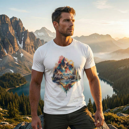 The Expedition Tee | Watercolor Mountain Graphic T-Shirt - LucyKay store