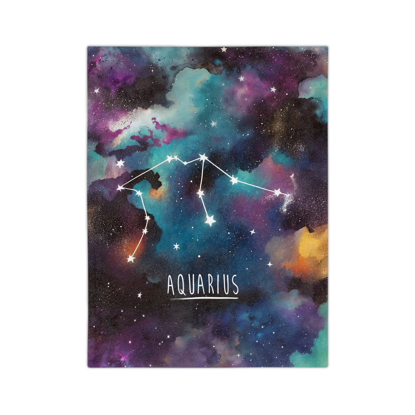 Fleece Blanket - Aquarius Zodiac Celestial Design - LucyKay store