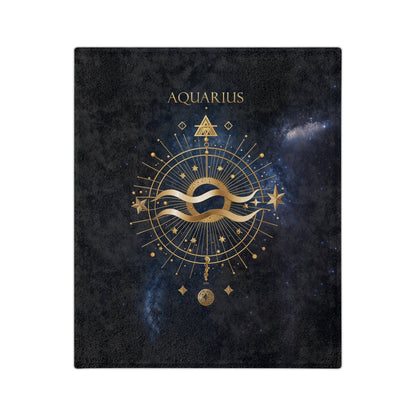 Fleece Blanket - Aquarius Zodiac Celestial Design - LucyKay store